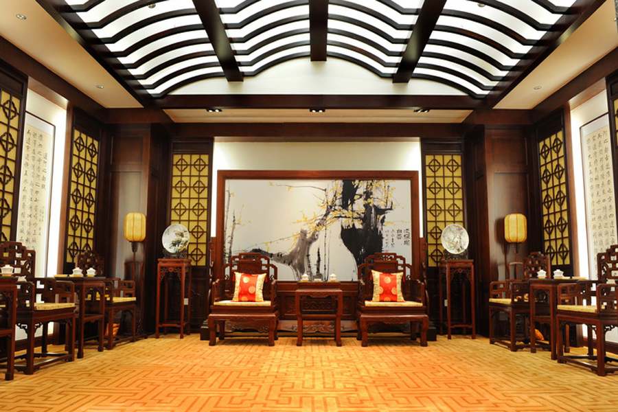 中式餐廳效果圖,中式餐飲裝修效果圖