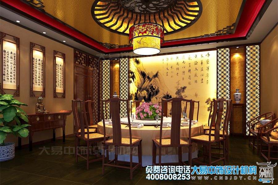 北京通州書畫會館設計效果圖及中式裝修效果圖