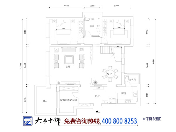 黑龍江哈爾濱280平米中式復式樓裝飾效果圖
