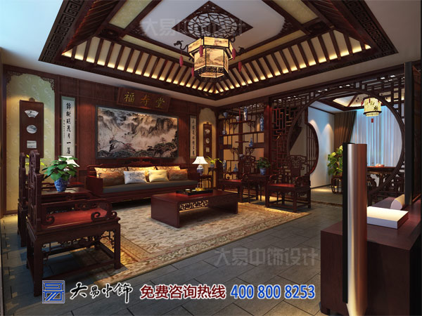 黑龍江哈爾濱280平米中式復式樓裝飾效果圖
