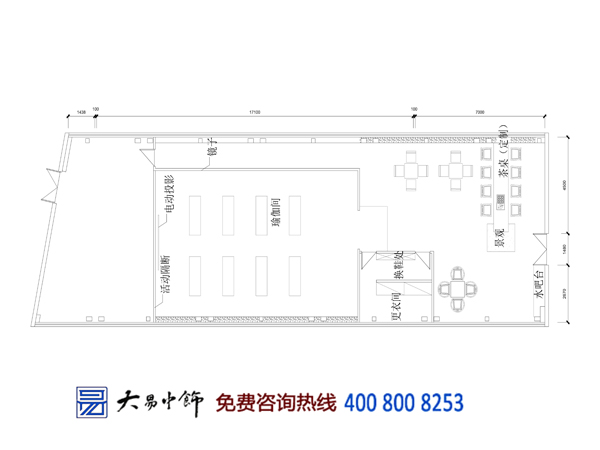 北京五棵松瑜伽館中式設計裝修效果圖