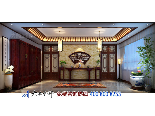 北京懷柔畫(huà)友會(huì)館中式裝修 雁棲湖畔的清雅名居