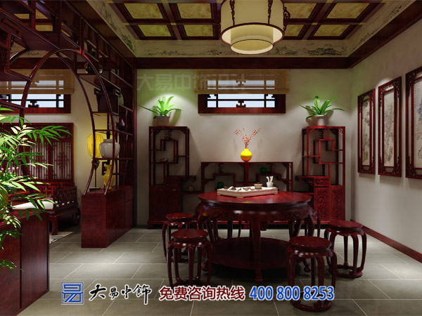 中式四合院茶室裝修設計 覓清幽之境享茶墨之韻