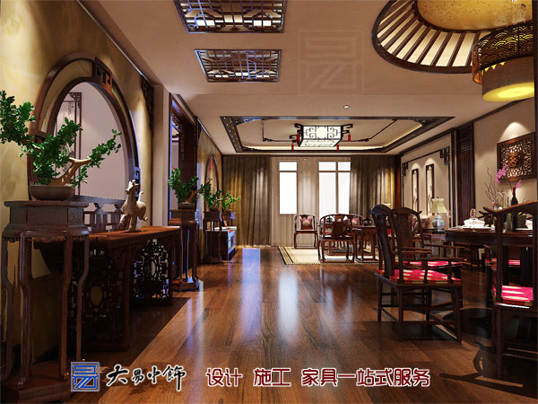 遼寧盤錦220平米別墅設(shè)計,感受中式別墅裝修的氣息